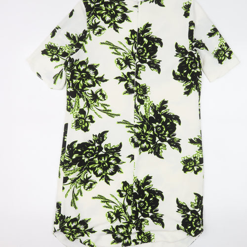 Warehouse Women’s White Floral Shift Dress Size 12 Knee Length