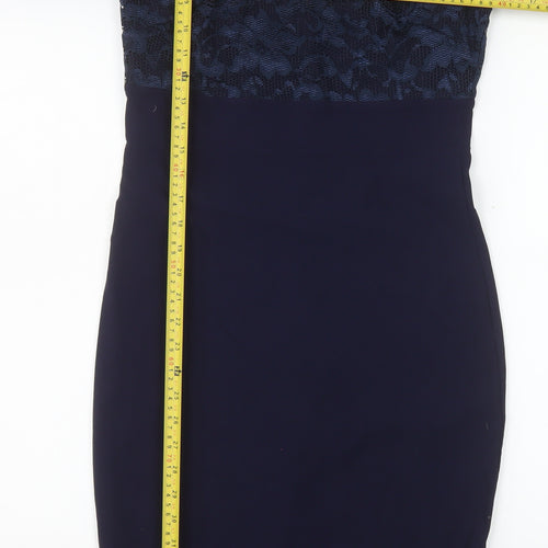 Goddess London Women Blue Lace Long Sleeve Sheath Dress Size 12