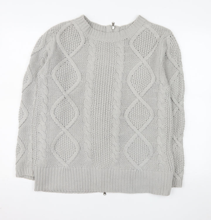 Carolyn Donnelly The Edit Women Grey Small Cable-Knit Full Zip Jumper