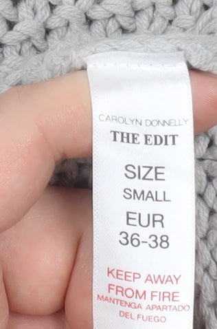 Carolyn Donnelly The Edit Women Grey Small Cable-Knit Full Zip Jumper