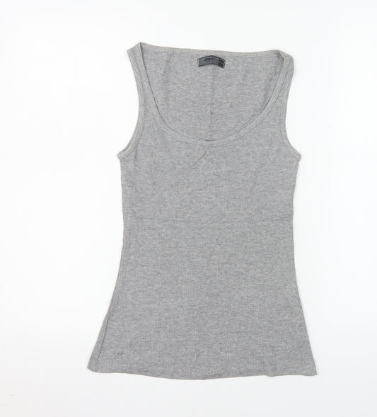 ONLY Women’s Grey Basic Ribbed Cotton Tank Top Size S