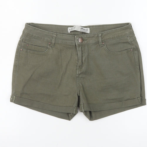 Denim Co. Women's Green Size 10 Chino Twill Stretch Shorts