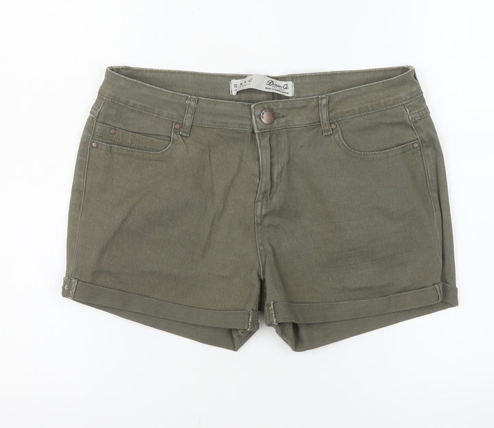 Denim Co. Women's Green Size 10 Chino Twill Stretch Shorts