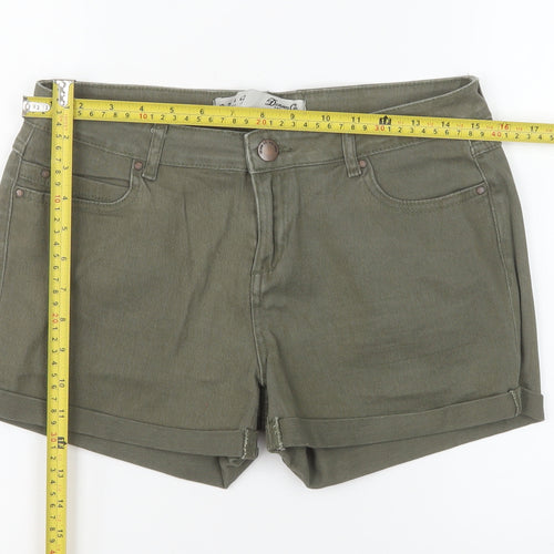 Denim Co. Women's Green Size 10 Chino Twill Stretch Shorts
