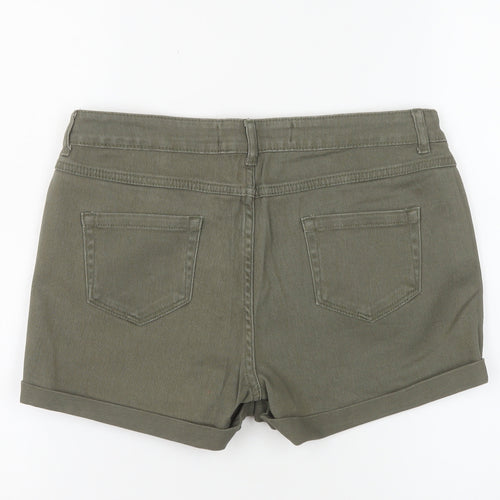 Denim Co. Women's Green Size 10 Chino Twill Stretch Shorts