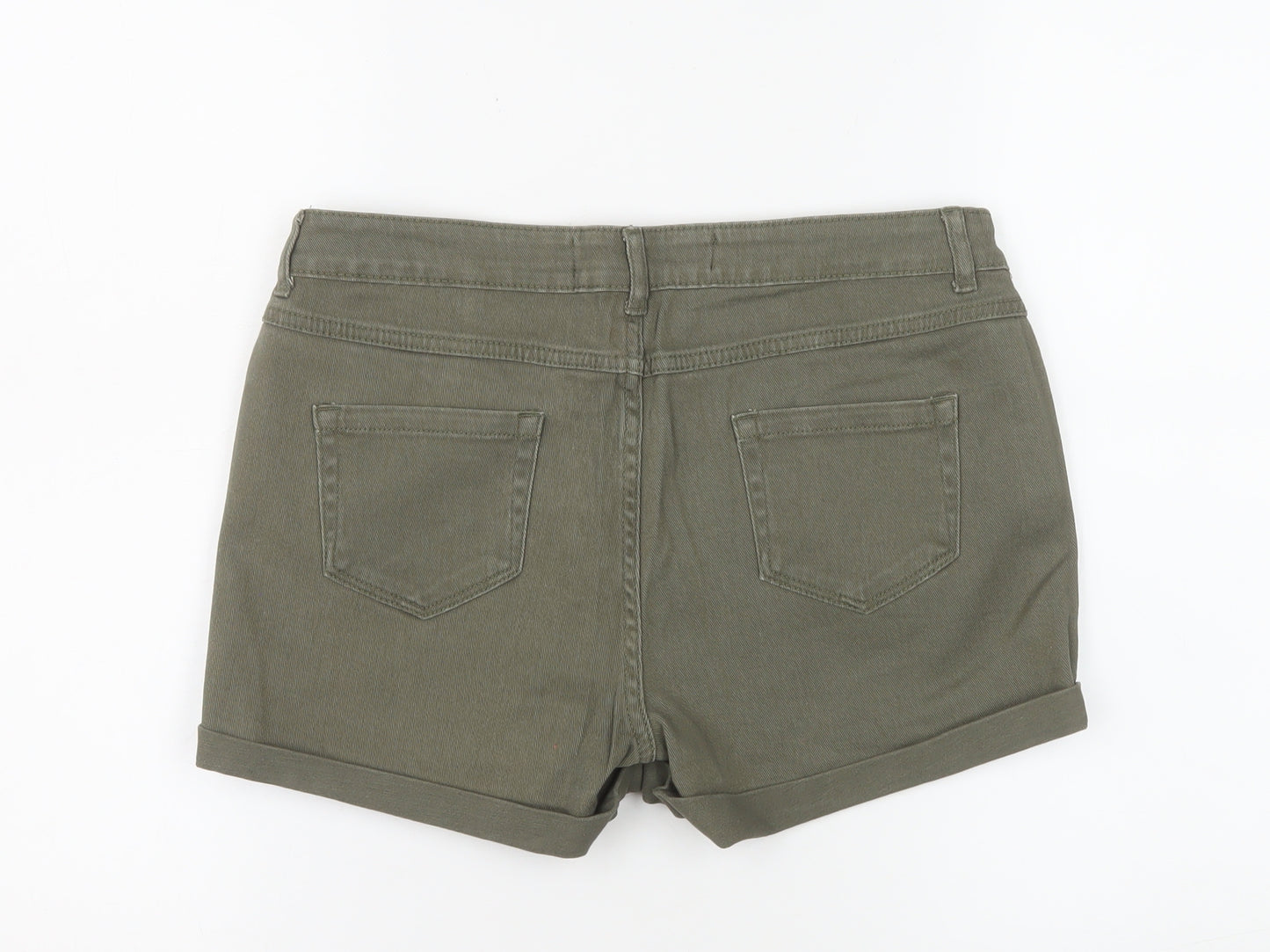Denim Co. Women's Green Size 10 Chino Twill Stretch Shorts