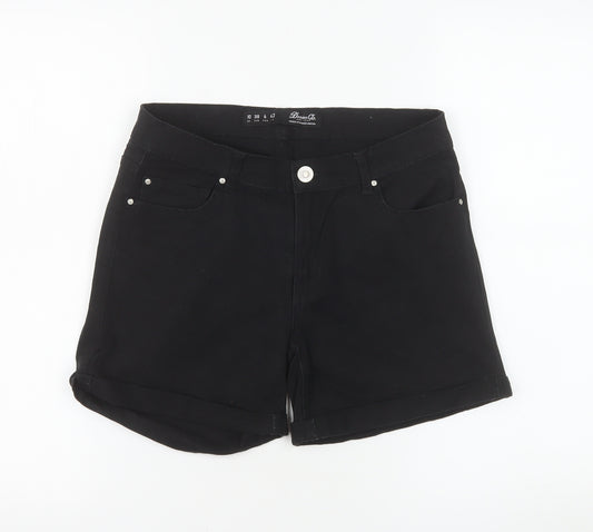 Denim Co Women’s Black Chino Shorts Size 10 Stretch Cotton Twill