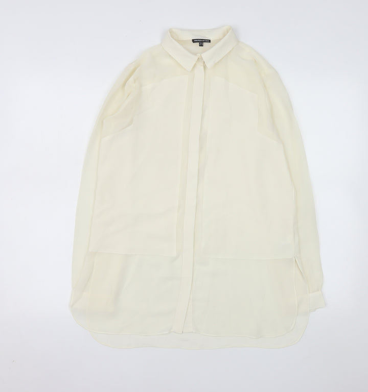 Warehouse Women’s Ivory Long Sleeve Tunic Blouse Size 10