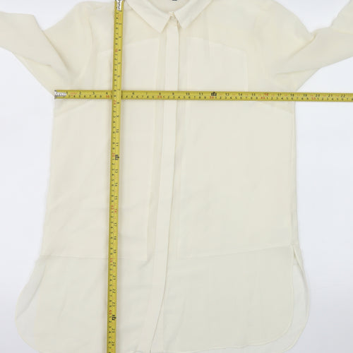 Warehouse Women’s Ivory Long Sleeve Tunic Blouse Size 10
