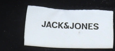 Jack & Jones Men's Black XL Pullover Hoodie with Logo Print