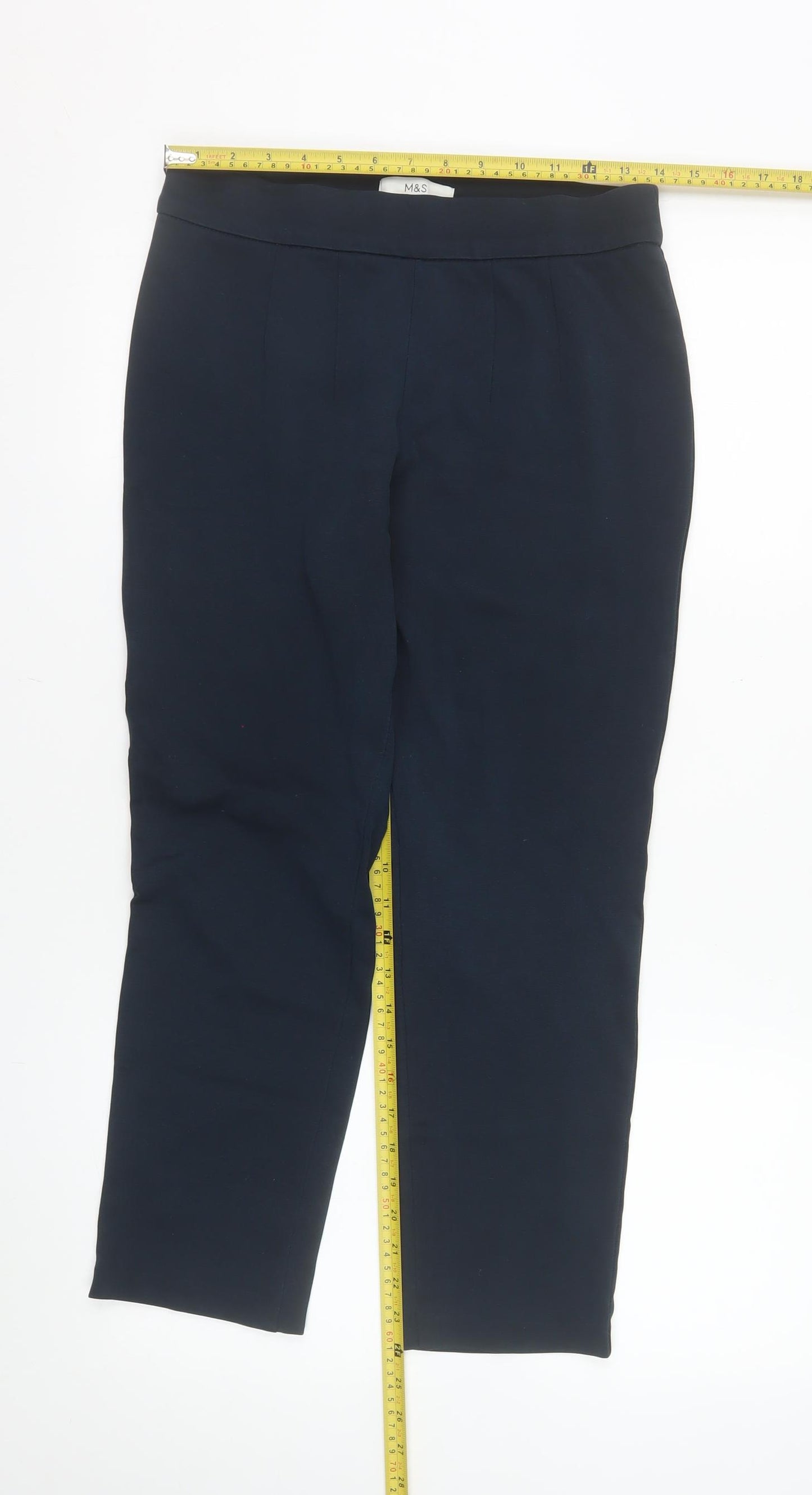 Marks and Spencer Women’s Blue Size 12 Slim Fit Stretch Trousers