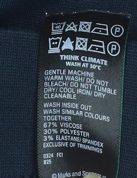 Marks and Spencer Women’s Blue Size 12 Slim Fit Stretch Trousers