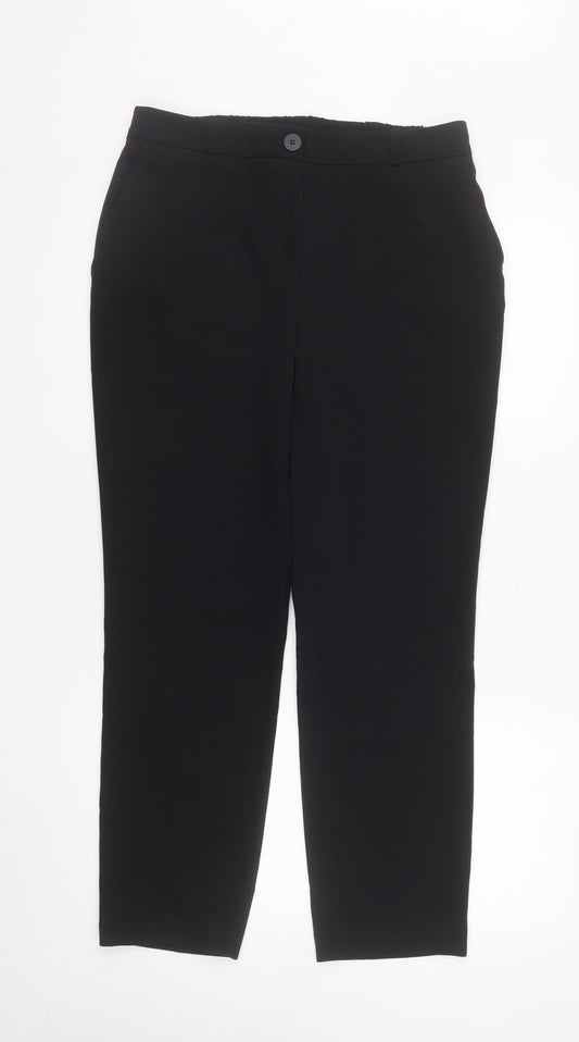 Dunnes Women's Black Straight Leg Tailored Trousers Size 12
