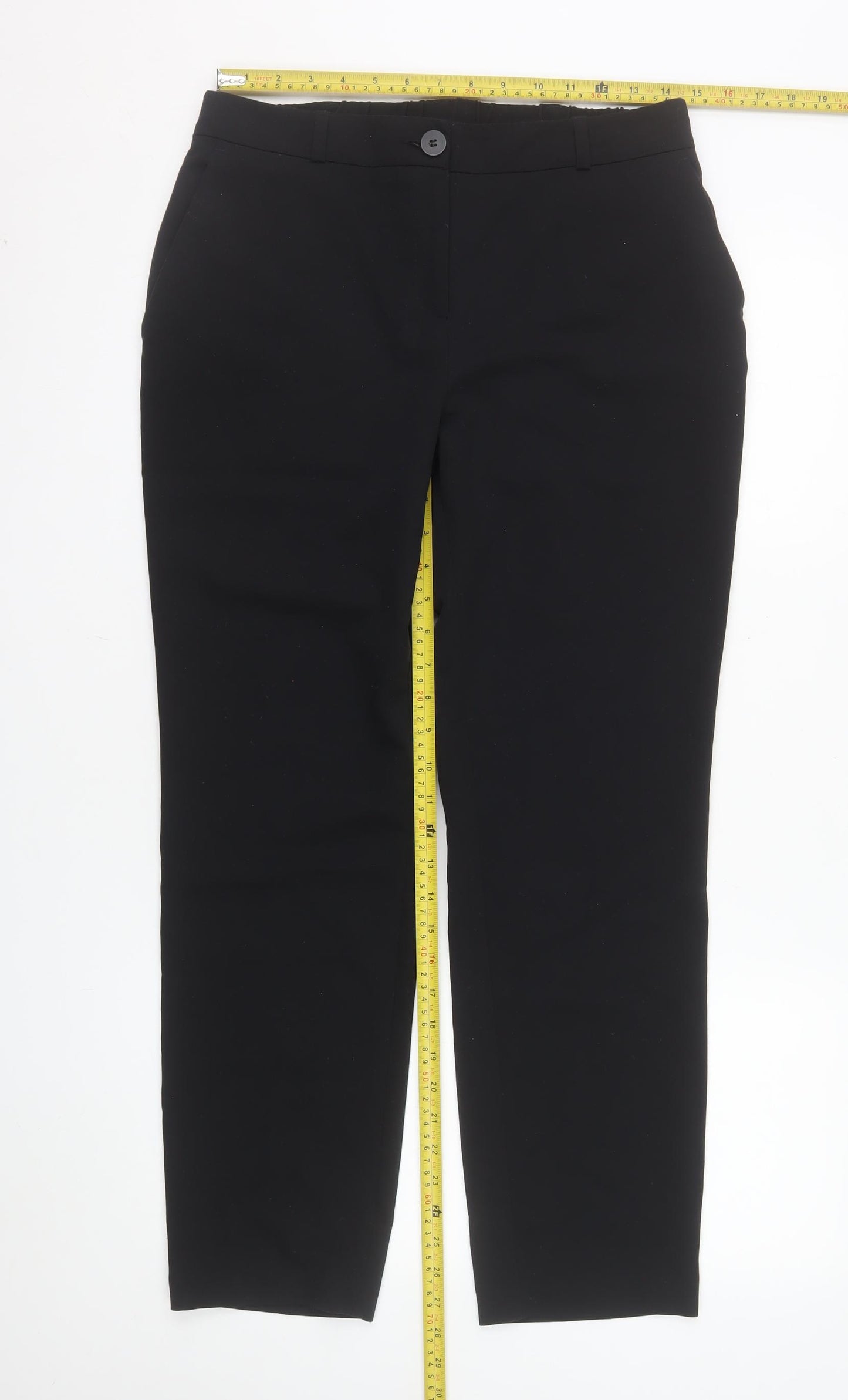 Dunnes Women's Black Straight Leg Tailored Trousers Size 12