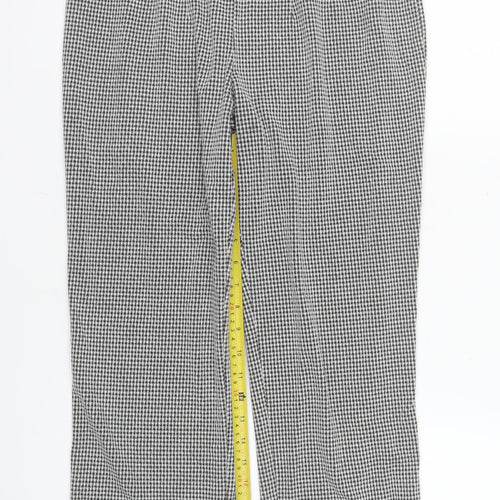 Marks and Spencer Womens Grey Houndstooth Cropped Trousers Size 12