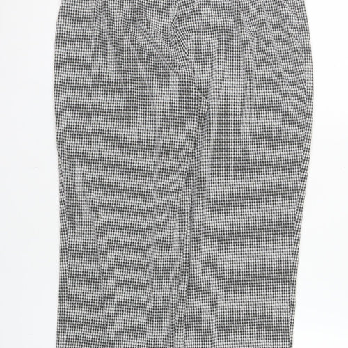 Marks and Spencer Womens Grey Houndstooth Cropped Trousers Size 12