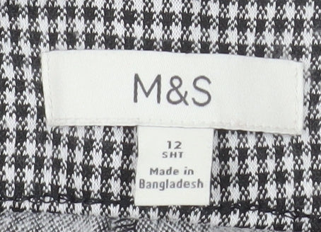 Marks and Spencer Womens Grey Houndstooth Cropped Trousers Size 12