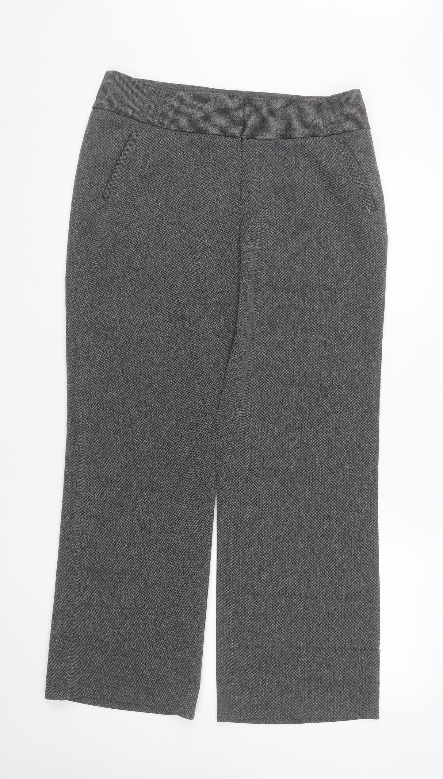 Dunnes Women's Grey Herringbone Straight Leg Dress Pants Size 12