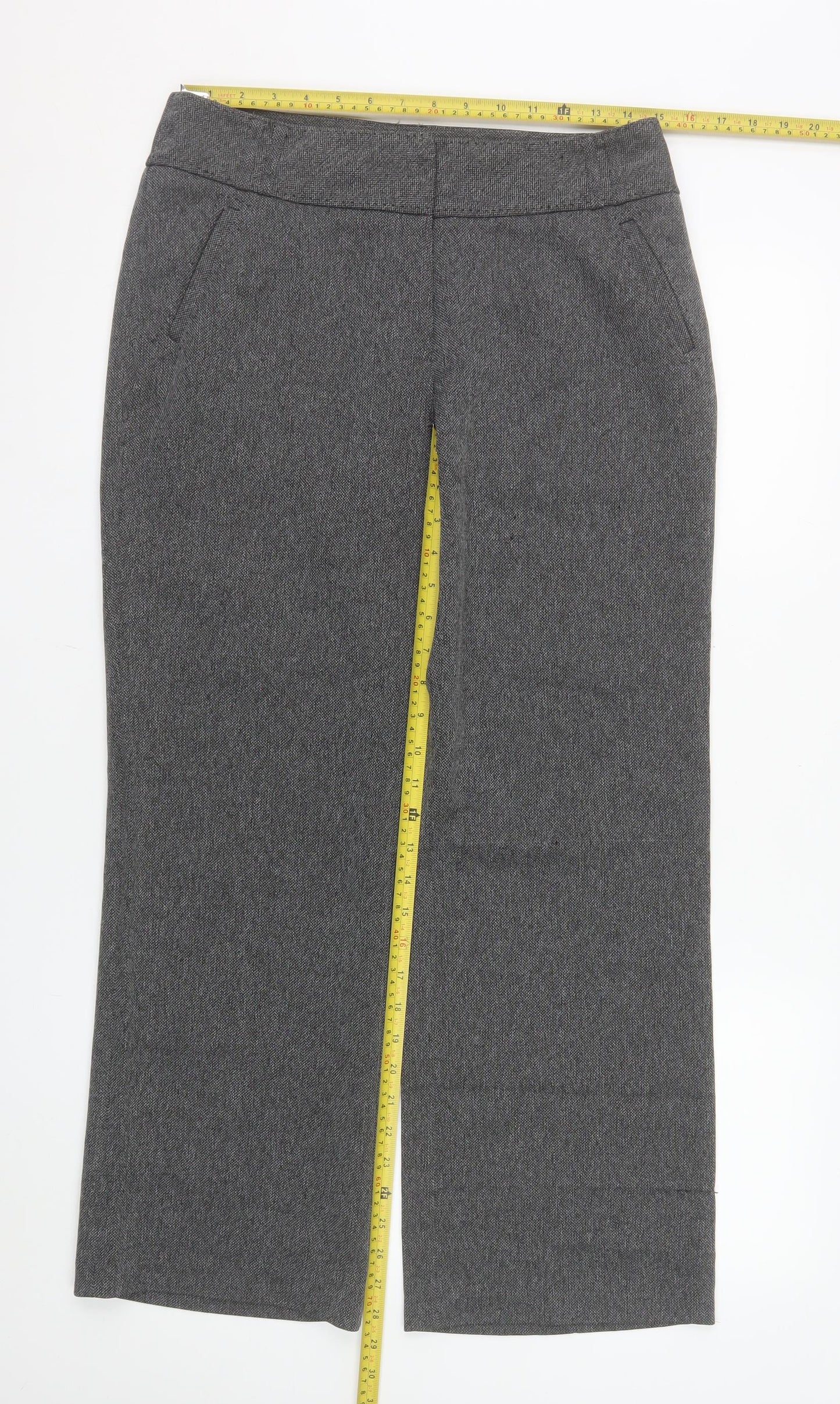 Dunnes Women's Grey Herringbone Straight Leg Dress Pants Size 12