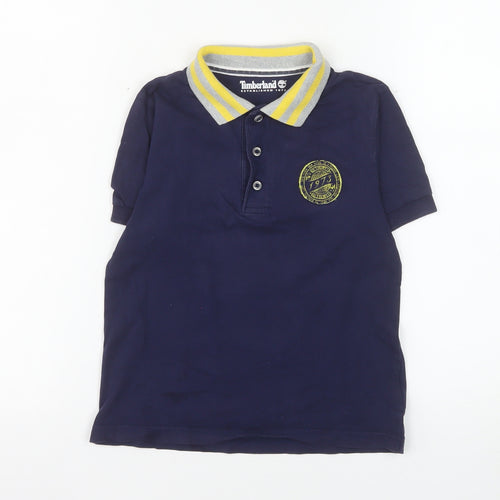 Timberland Boys Navy Polo Shirt 8 Years Cotton Short Sleeve Classic