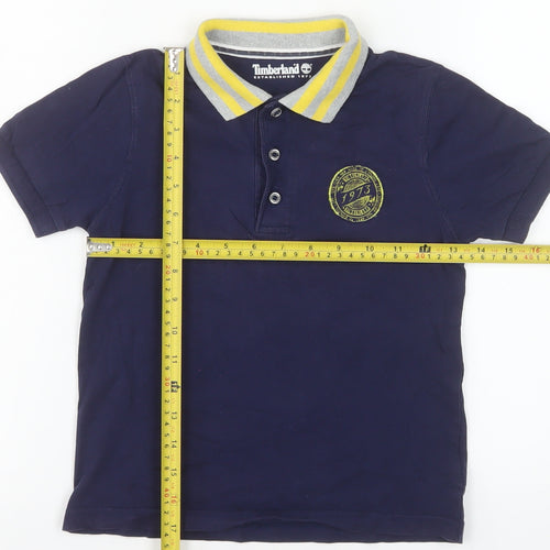 Timberland Boys Navy Polo Shirt 8 Years Cotton Short Sleeve Classic