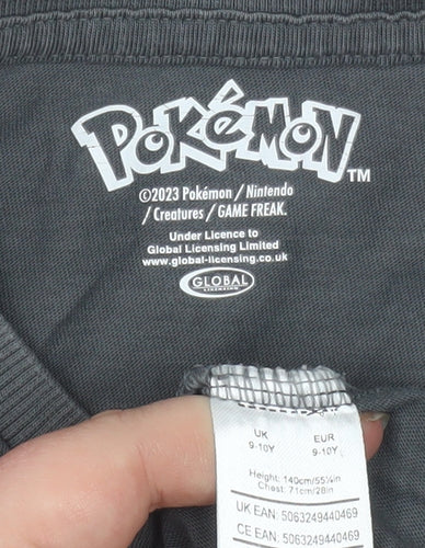 Pokémon Boys Grey Long Sleeve T-Shirt 9-10 Years Blastoise Graphic Top