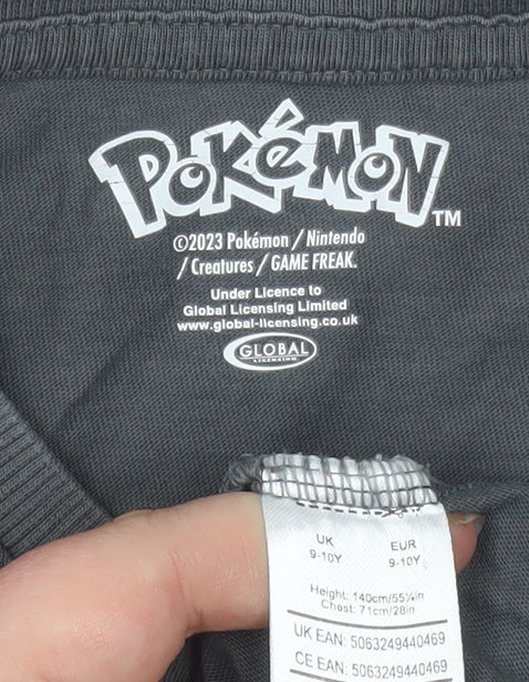 Pokémon Boys Grey Long Sleeve T-Shirt 9-10 Years Blastoise Graphic Top