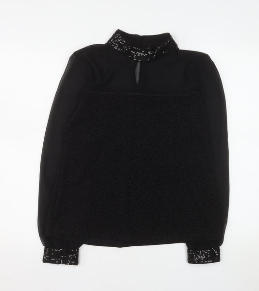 Dunnes Stores Women’s Black Sequin Long Sleeve Tunic Blouse Size 14