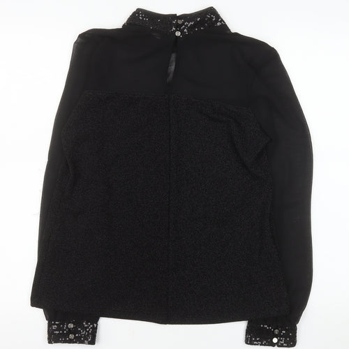 Dunnes Stores Women’s Black Sequin Long Sleeve Tunic Blouse Size 14