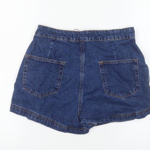 Denim Co Women Blue Cotton Wrap Skort Size 8 Short Denim Casual