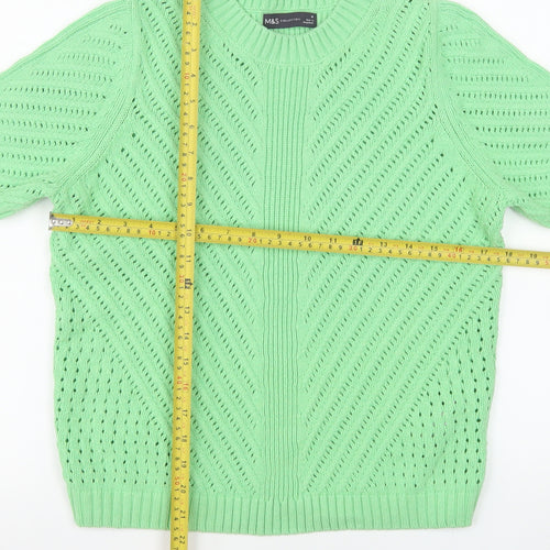 Marks and Spencer Women’s Green Knit Short Sleeve Pullover Jumper M