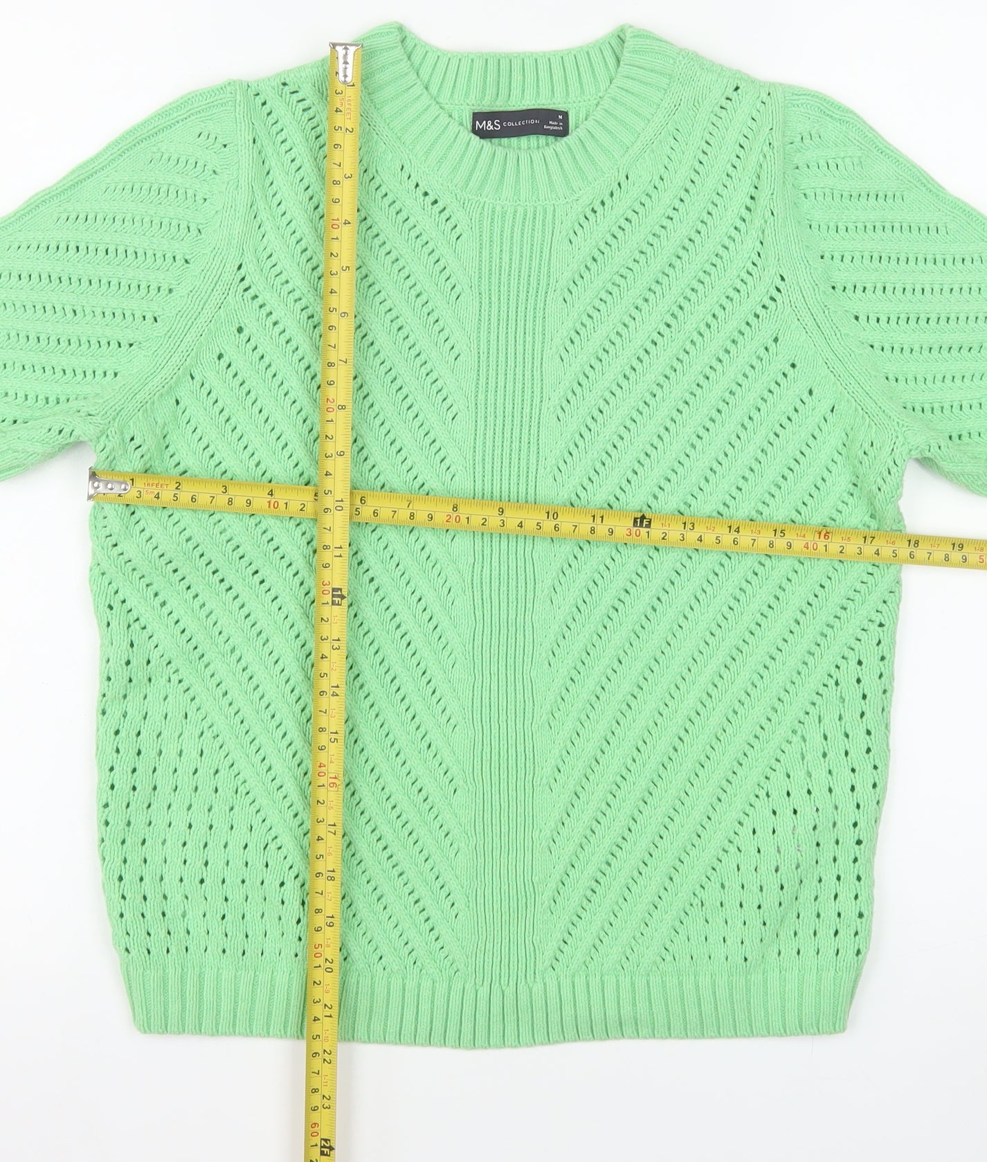 Marks and Spencer Women’s Green Knit Short Sleeve Pullover Jumper M