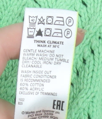 Marks and Spencer Women’s Green Knit Short Sleeve Pullover Jumper M
