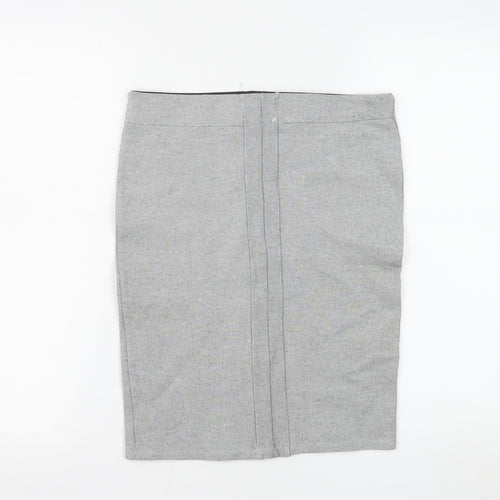 Stradivarius Women’s Grey Pencil Skirt Size M Jersey Stretch Workwear