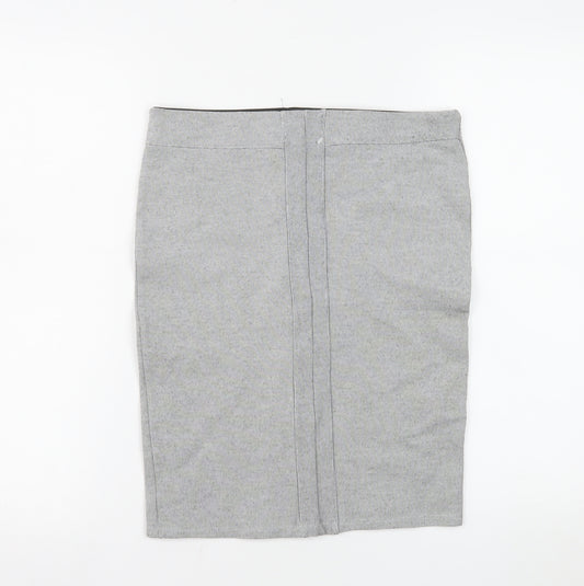 Stradivarius Women’s Grey Pencil Skirt Size M Jersey Stretch Workwear