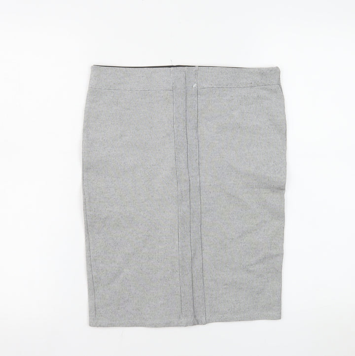 Stradivarius Women’s Grey Pencil Skirt Size M Jersey Stretch Workwear