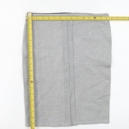 Stradivarius Women’s Grey Pencil Skirt Size M Jersey Stretch Workwear