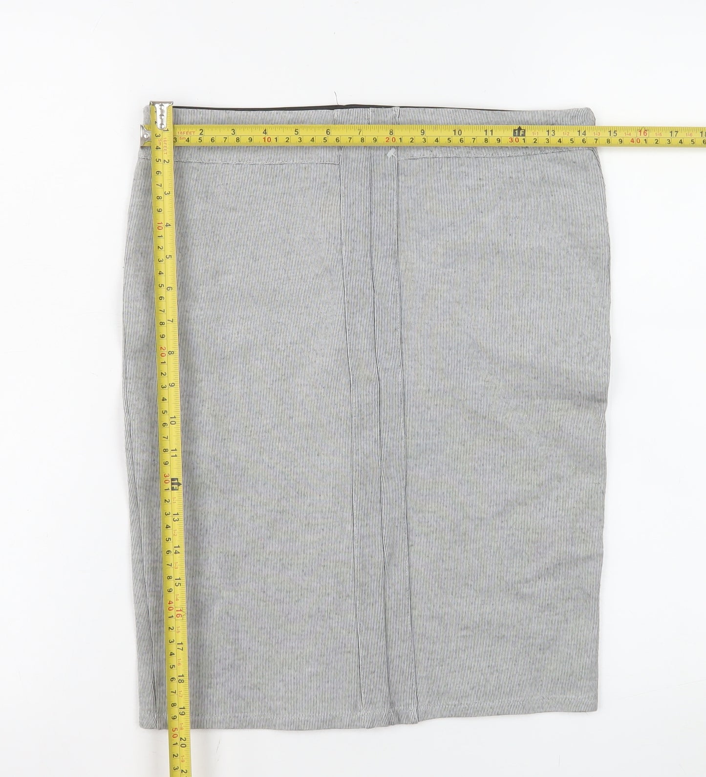 Stradivarius Women’s Grey Pencil Skirt Size M Jersey Stretch Workwear