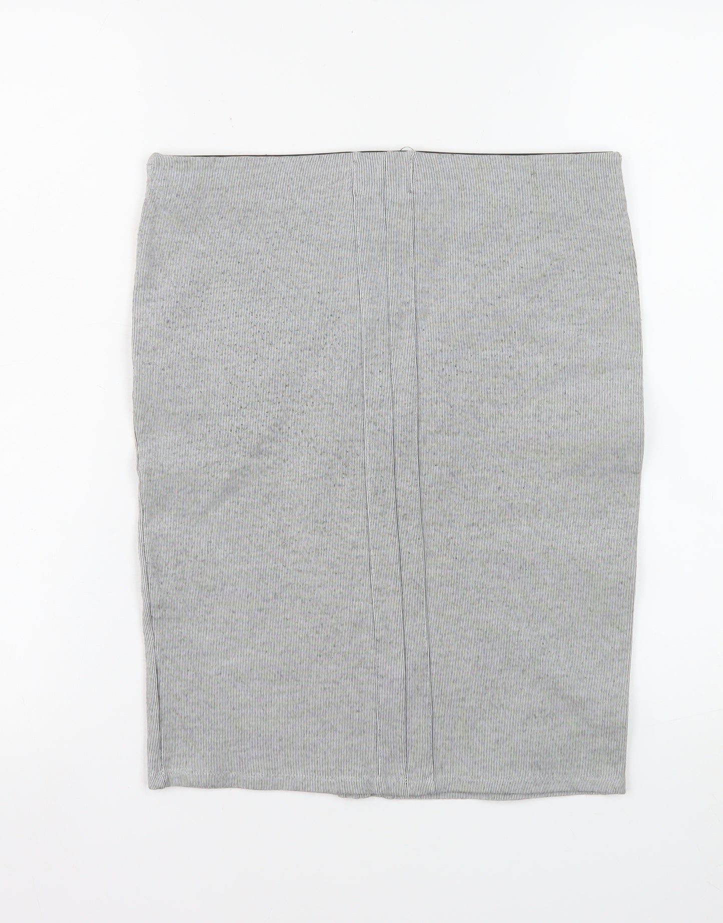 Stradivarius Women’s Grey Pencil Skirt Size M Jersey Stretch Workwear