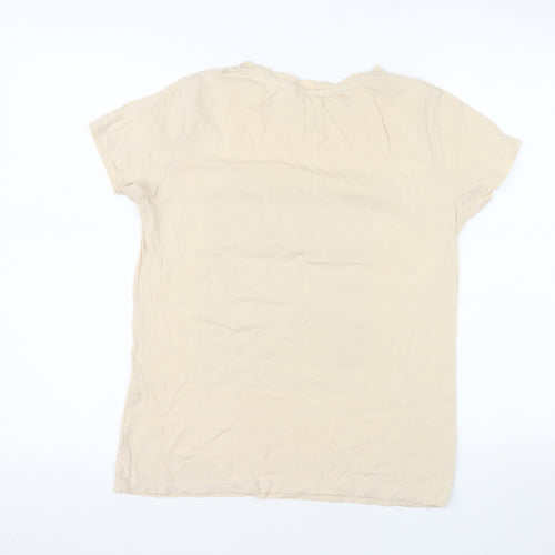 Stradivarius Women's Beige Leopard Print T-Shirt Size S