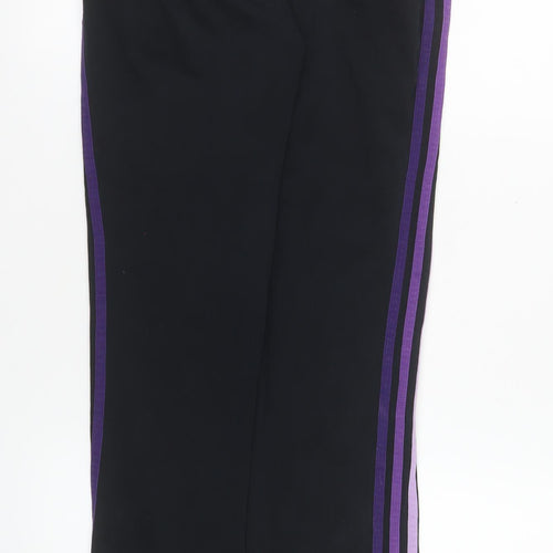 Adidas Womens Black Purple Stripe Joggers XS Cotton Blend