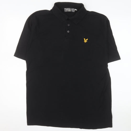 Lyle & Scott Mens Black Polo Shirt L Short Sleeve Classic Fit