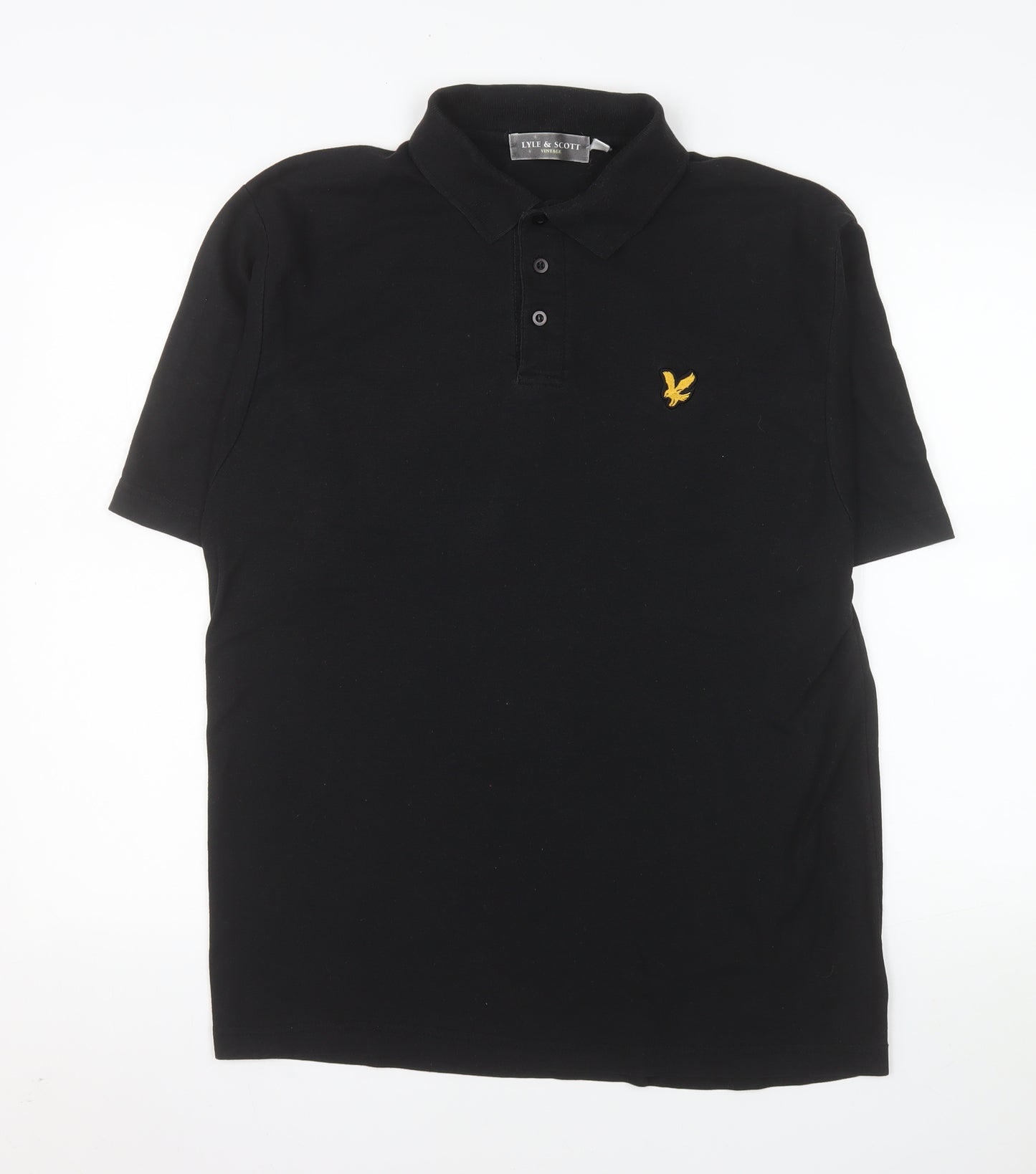 Lyle & Scott Mens Black Polo Shirt L Short Sleeve Classic Fit