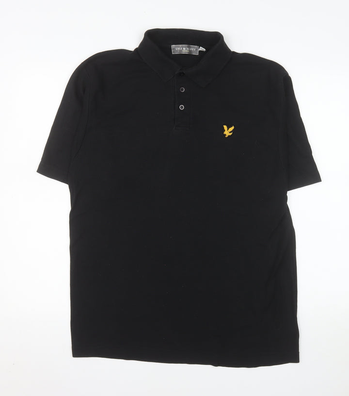 Lyle & Scott Mens Black Polo Shirt L Short Sleeve Classic Fit
