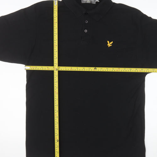 Lyle & Scott Mens Black Polo Shirt L Short Sleeve Classic Fit