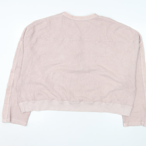 ME+EM Women's Beige Henley Cotton Sweatshirt Size M