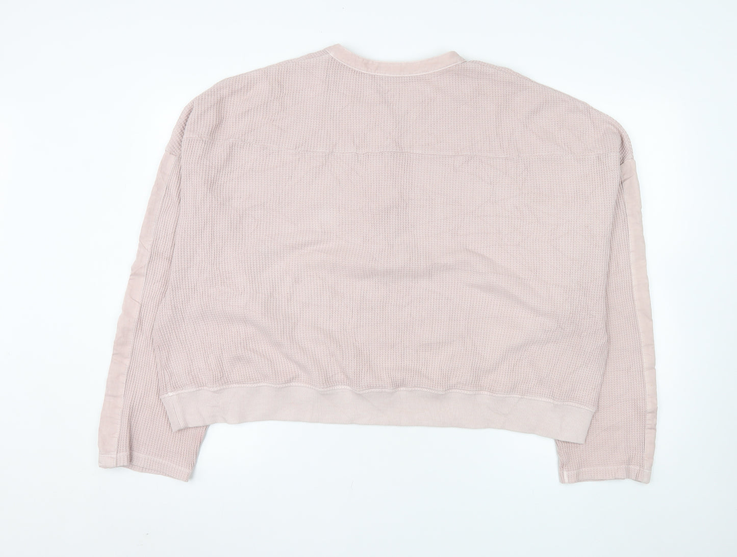 ME+EM Women's Beige Henley Cotton Sweatshirt Size M