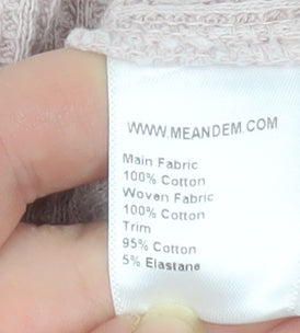 ME+EM Women's Beige Henley Cotton Sweatshirt Size M