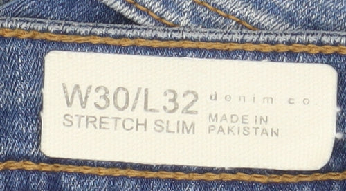 Denim Co Mens Blue Slim Fit Stretch Jeans W30 L32
