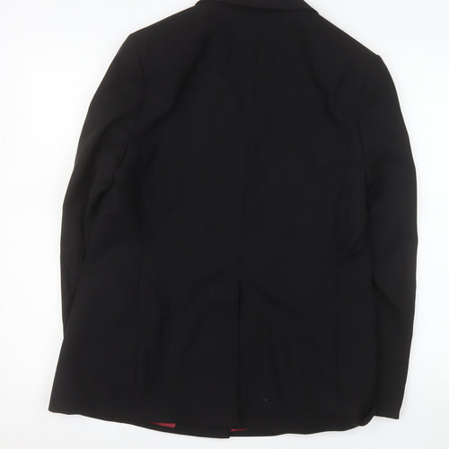 Marks and Spencer Women Black Wool Double-Breasted Blazer UK 14